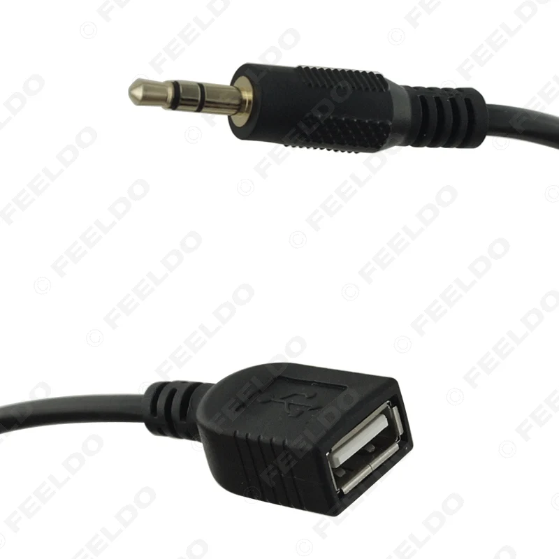 FEELDO 1 шт. 2 в 3 5 мм + USB разъем аудио адаптер кабель Kia Aux cd плеер MP3 для Hyundai Sportage #