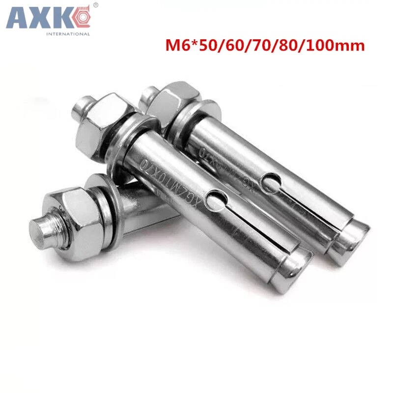 

AXK M6*50/6070/80/100 M6x50/6070/80/100 304 Stainless Steel SS External Hex Hexagon Expansion Screw Sleeve Concrete Anchor Bolt