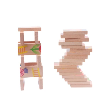 

28 Piecs Kids toys Wooden Cartoon Animal Colorful Dominoes Puzzles Montessori Educational Baby Toys Christmas Birthday Gifts