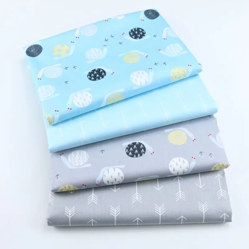 

100% cotton twill fabric Pig Snails Stars Printed DIY bedding apparel the cloth patchwork baby dress handwork tissus Tecido