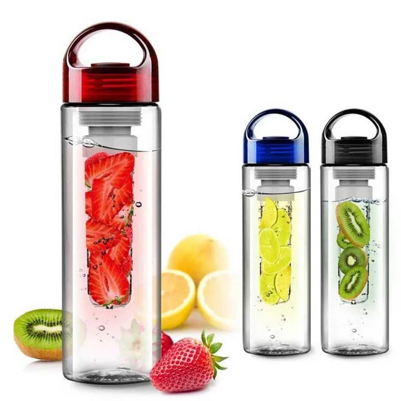 

700ml Water Bottle with Fruit Infuser Plastic Water Fruit Bottle Bpa Free Sports Kettle Bottles Gourde En Plastique Sport Gym