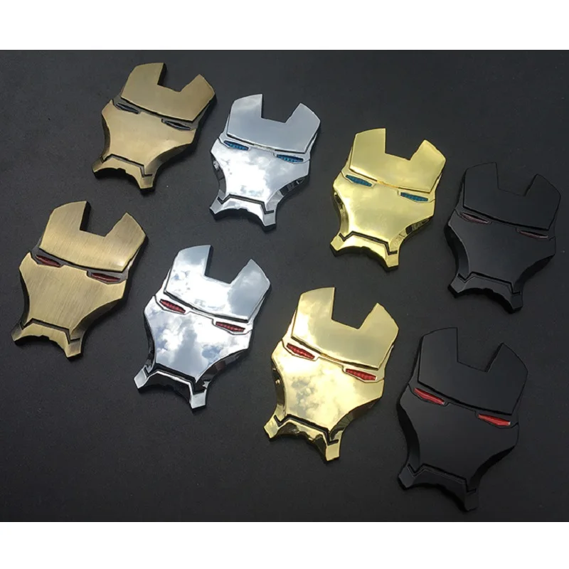 3D Auto Chrome Metal Iron Man Car Emblem Stickers Logo Decoration The Avengers For Car Styling Decals Exterior Accessories