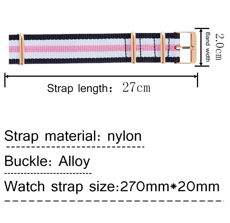 20 мм унисекс спортивный мужской ремень из парусины нейлоновый ремешок для часов металлическая пряжка на ремень Повседневная Замена мужской t ремешок для часов аксессуары для мужчин женщин 18 цветов