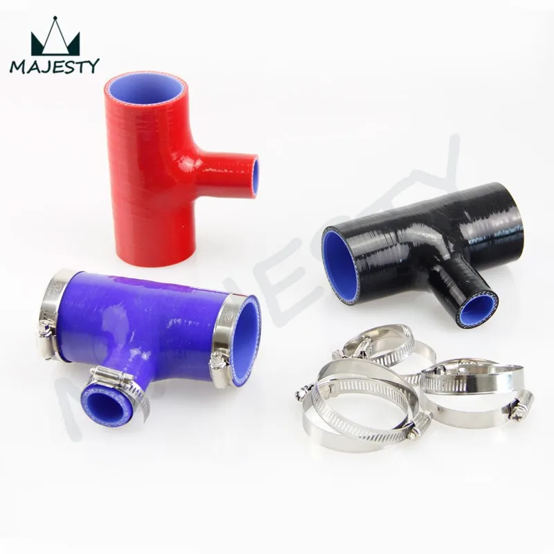 3/" T Piece Silicone Hose 76mm T Shape Tube Pipe for 35mm ID BOV RED CLAMPS