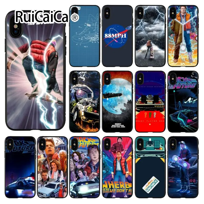

Ruicaica Back To The Future Black Soft Silicone Phone Case Cover for Apple iPhone 8 7 6 6S Plus X XS MAX 5 5S SE XR Mobile Cover