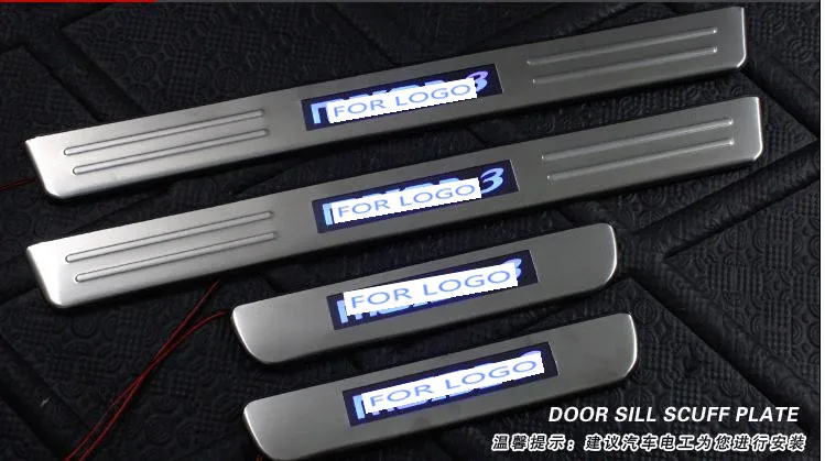 

ACCESSORIES FIT FOR 2003 2004 2005 2008 -2013 MAZDA 3 LED Stainless Door Scuff Sill Plate 4dr Sedan/5dr HB Kick Step Cover Trim