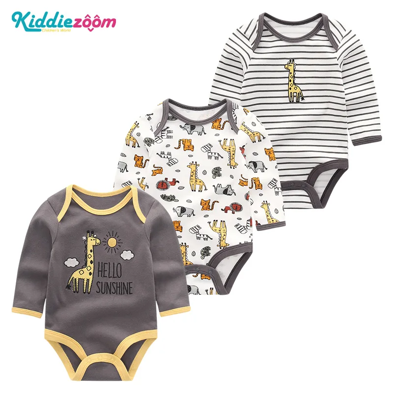 Для маленьких девочек одежда; богемный комплект, roupa de bebe, Одежда для новорожденных Одежда для мальчиков Детский комбинезон с принтом в виде хлопок длинные Sheeve детские пижамы 3 шт./компл. Топы ropa bebe - Цвет: BDL3024