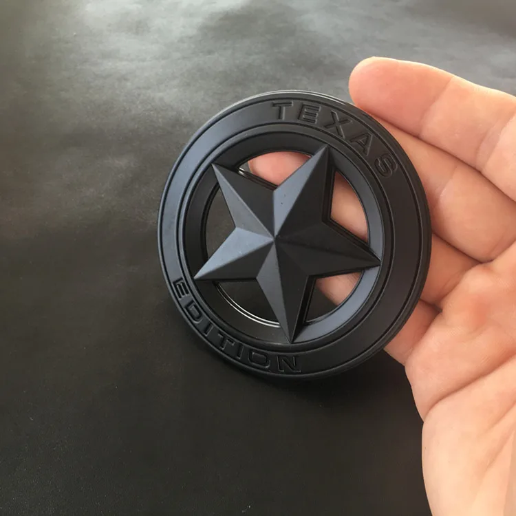 

1 PCS 3D Metal TEXAS EDITION Shield Pentagram Emblem Badge Car Fender Side Body Sticker for Wrangler Liberty Grand Car Styling