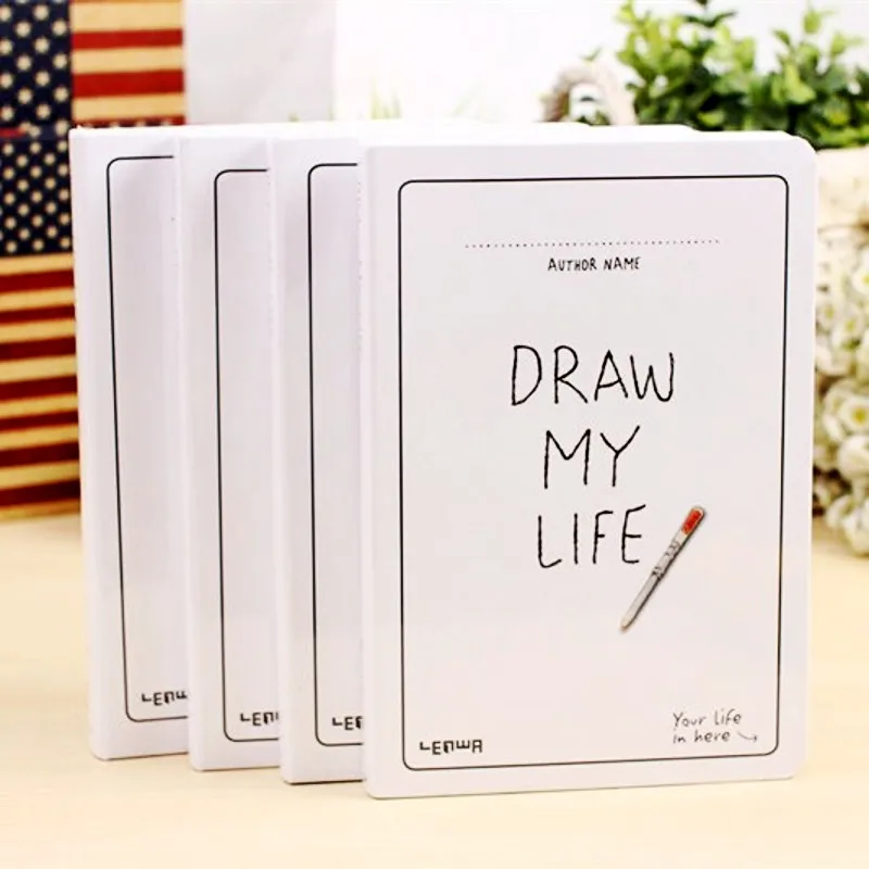 Korea Stationery Blank Notebook A5 Creative Sketchbook Simple Thicken Planner Diary Sketch Book Graffiti Hand-painted Notepad Korea Stationery Blank Notebook A5 Creative Sketchbook Simple Thicken Planner Diary Sketch Book Graffiti Hand-painted Notepad