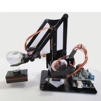 

DIY 4 DOF Mechanical Robot Arm Clamp Clip Paw Handset Claw For Arduino Learning Kit ABB MiniArmUarm RC Bluetooth Android App Toy