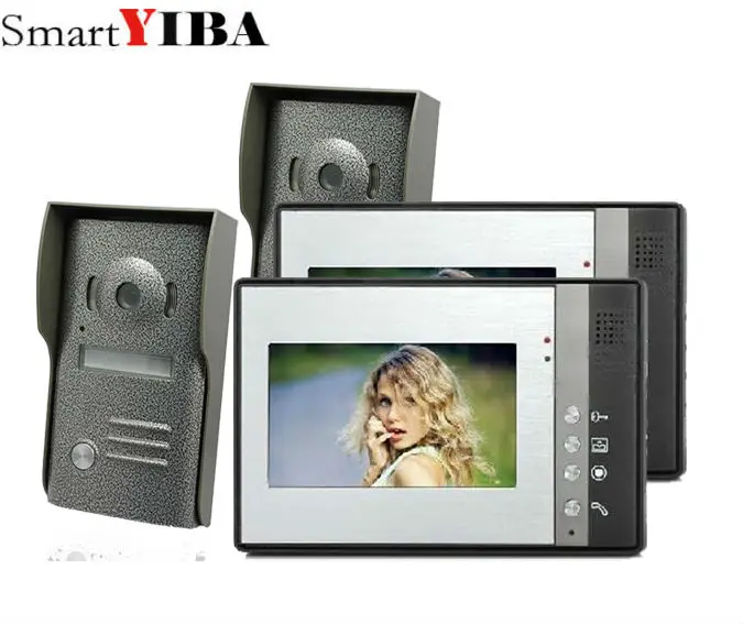 

SmartYIBA 7 inch Video door phone Intercom Doorbell System Kit IR Camera doorphone monitor Speakerphone Video intercom