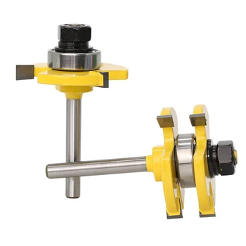 

2Pcs Shank 3 Teeth Tongue Groove Router Bit Set Milling Cutter for Woodworking Tool SDF-SHIP