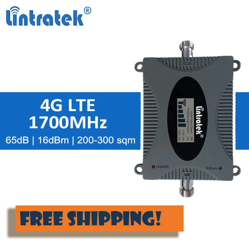

Lintratek 4G B4 1700MHz Cellular Booster Mobile Phone Signal AWS Internet Communication Amplifier LTE 1700 LCD Repeater #dj