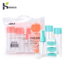 KONCO набор пустых бутылочек для путешествий, 10 шт., переносные бутылки приемлемого размера, контейнеры для жидкостей, бутылки для хранения косметики