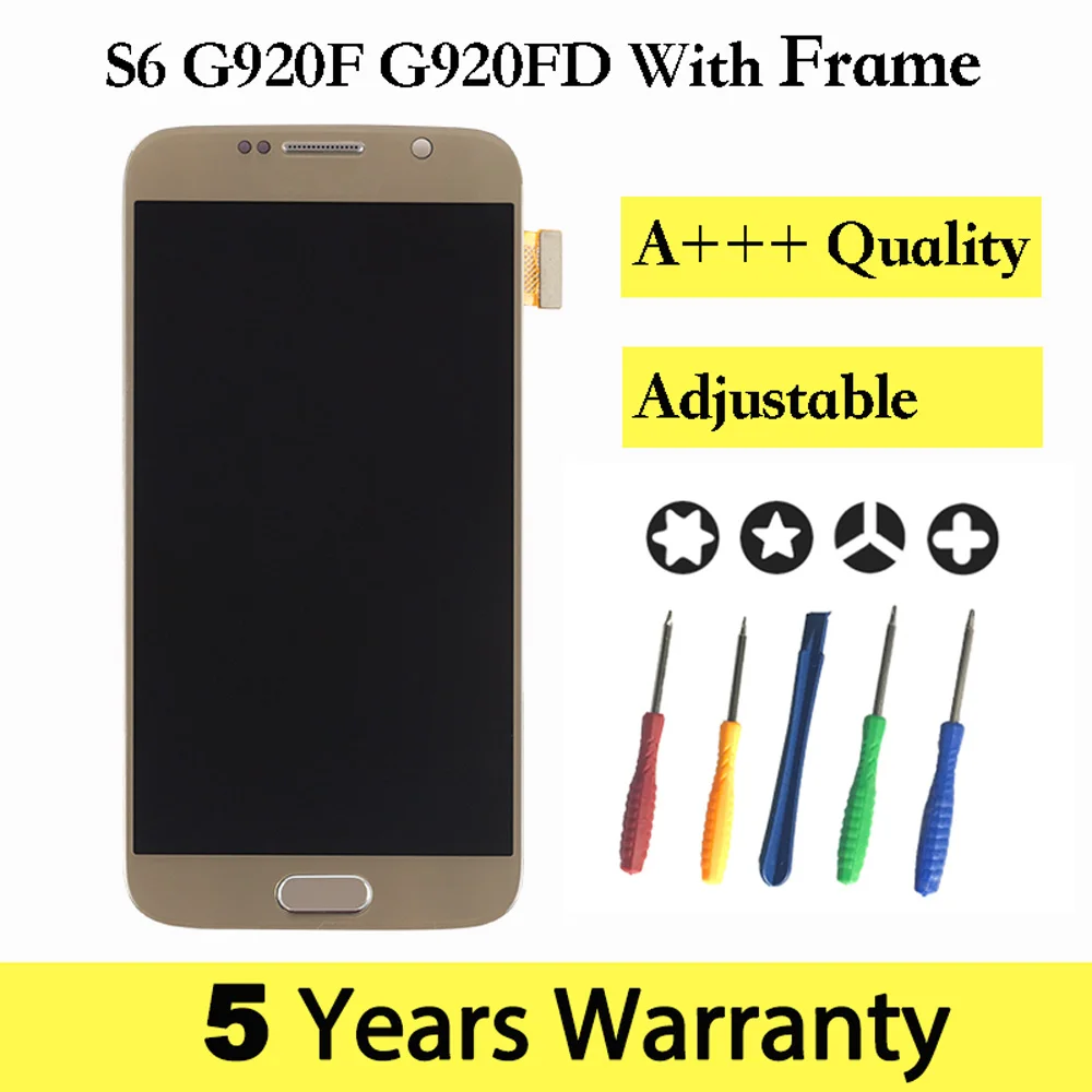 

Mobile Phone Lcd For Samsung S6 Screen G920F G920 With Frame Touch Screen Adjustable Pantalla For Samsung Galaxy S6 Display