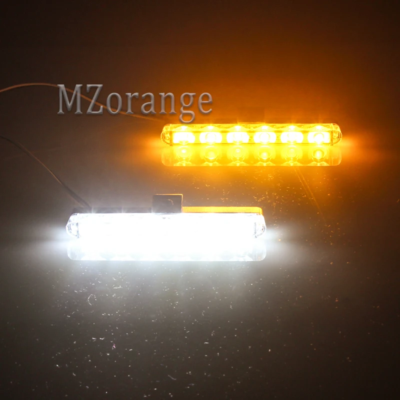 MZORANGE 2x6 LED Wired/Wireless Remote Controller Car Strobe Warning Police Light Flash Bar 12V Emergency LED Work DRL Net Grill