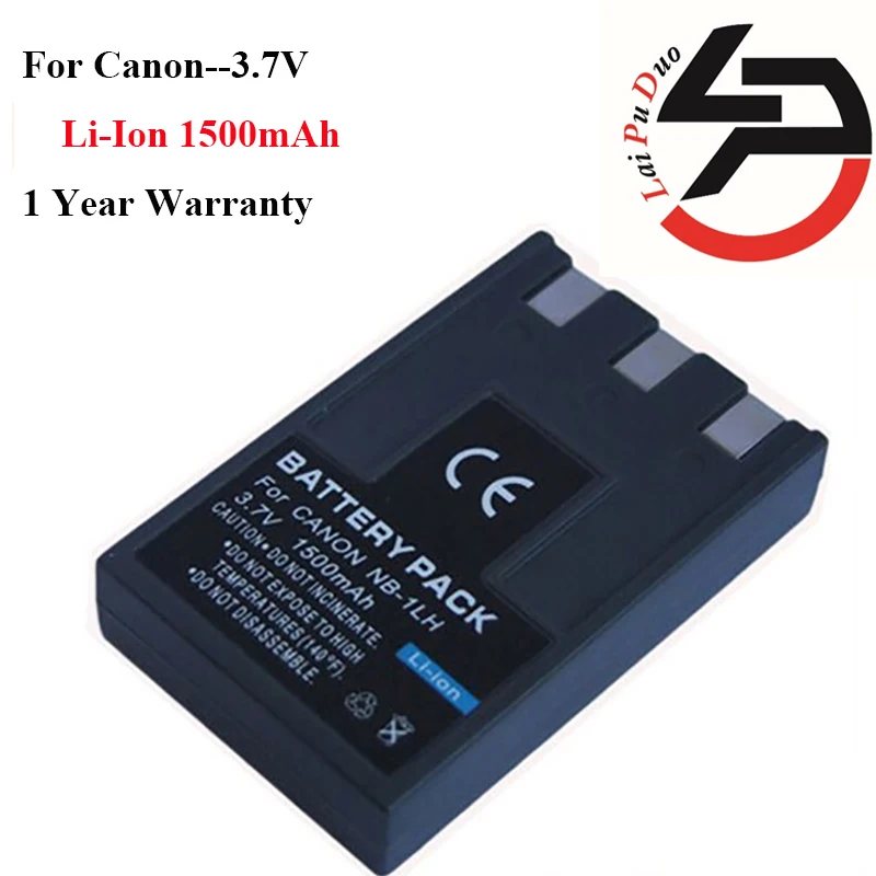 

1500mah High Quality Replacement Camera Battery For Canon NB-1L NB-1LH Digital 200 Digital 300a For PowerShot S100