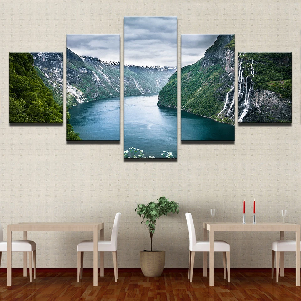 Modern Canvas Painting Unframed Living Room Decor Wall Art 5 Pieces