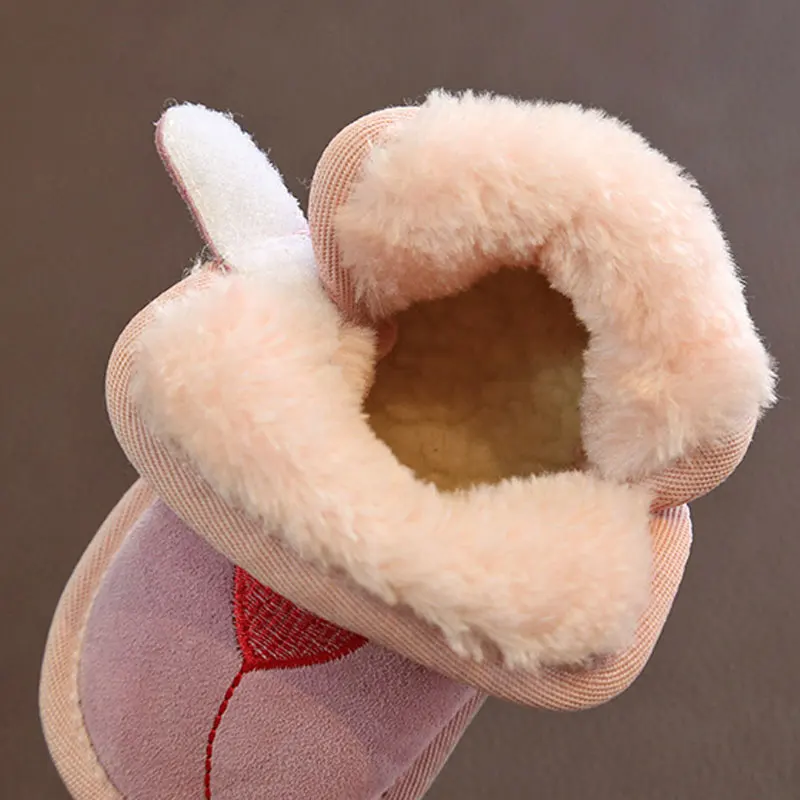 Зимние ботинки для малышей от 1 до 3 лет, теплые зимние ботинки из замши с плюшевой подкладкой, мягкая теплая обувь для малышей