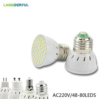 

LED Spotlight E27 E14 MR16 GU10 Led Lamp 2835 SMD Led Bulb 48 60 80 Leds White/Warm White Bombillas Spot light Lampada