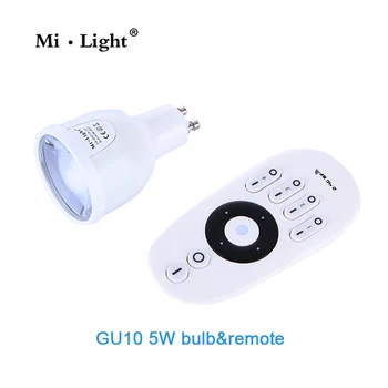 

Milight WIFI GU10 Dual white dimable 2.4G led spot light 220V 5W LED Bulb control by remote mi.light bulb series