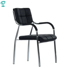 95453 Barneo K-11 офисное кресло для посетителей черное эко-кожа хромированные ножки мебель для офиса стул для посетителей стул для визитеров кресла для дома и офиса в Казахстан по России