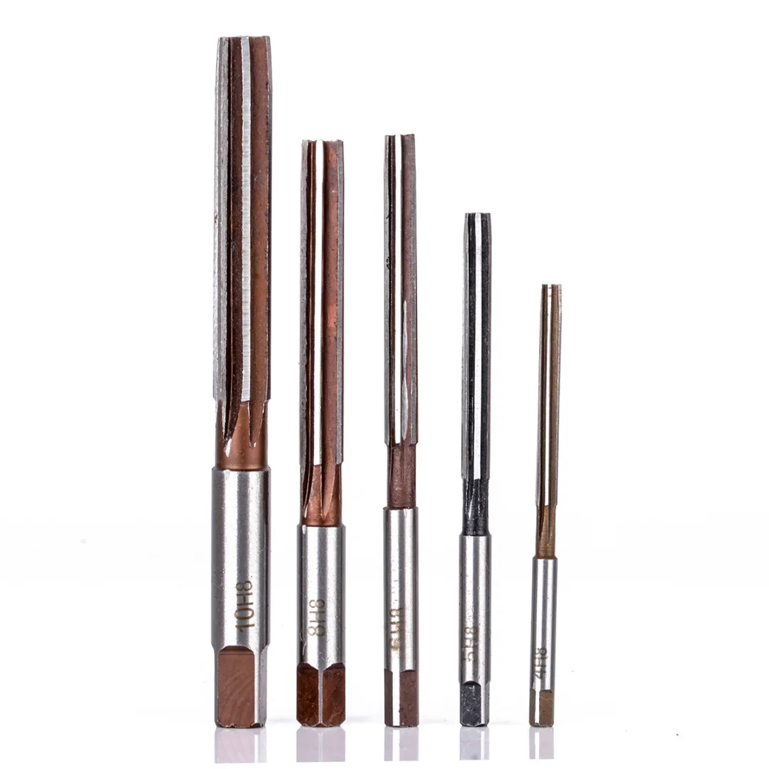 5pcs H8 Chucking Straight Shank Hand Reamers Set 6 Flutes 4mm/5mm/6mm/8mm/10mm For Metal Tools Cutting Mayitr