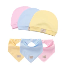 3 цвета, многоразовые шапки для новорожденных, мягкие хлопковые детские головные уборы, кепки, реквизит для фотосессии, детские вещи, нагрудники для маленьких девочек и мальчиков