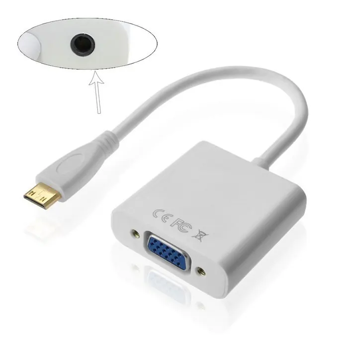 Новый вход Mini HDMI типа C для выхода VGA Female с аудиоадаптером 3 5 мм планшетов
