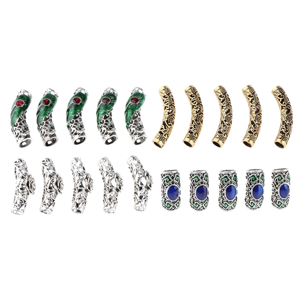 20 Pcs/set Dread Lock Beads Hair Rings Natural Hair Wig Braiding Cuffs Decorations Head Jewels