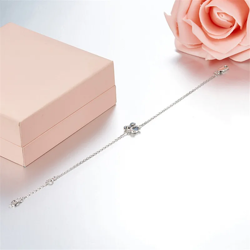 Rosso Alberi Reale Dell'argento Sterlina 925 Bracciale In Argento A Catena Per Le Donne di Compleanno Regalo di Modo Sveglio Cane Zodiaco Braccialetto Dei Monili