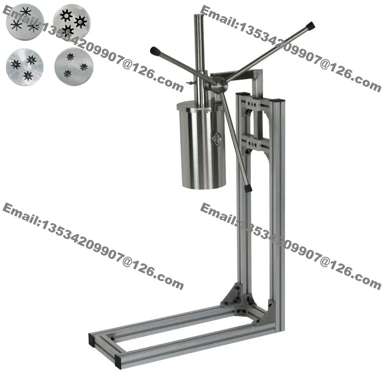 

Free Shipping 3-hole Heavy Duty 5L Manual Vertical Spanish Doughnuts Churreras Churros Filler Maker Machine with 4 Nozzles