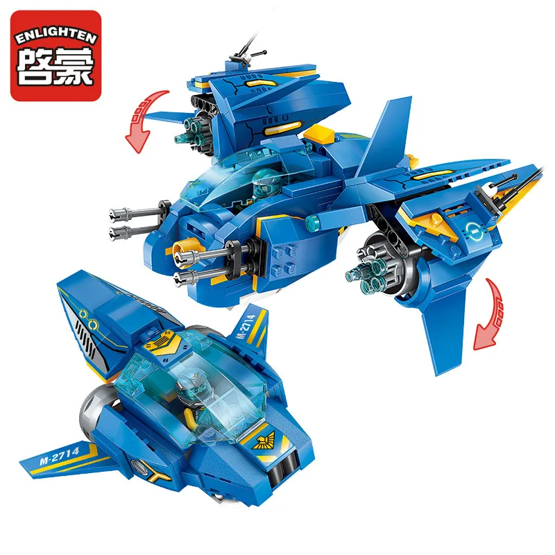  Enlighten Building Block High-Tech Era Air Combat Fighter 3 Figures 406pcs Educational Technic Bric