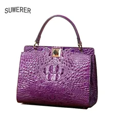 SUWERER новая женская сумка из натуральной воловьей кожи с тиснением под крокодиловую кожу модная роскошная кожаная сумка schoudertas dames