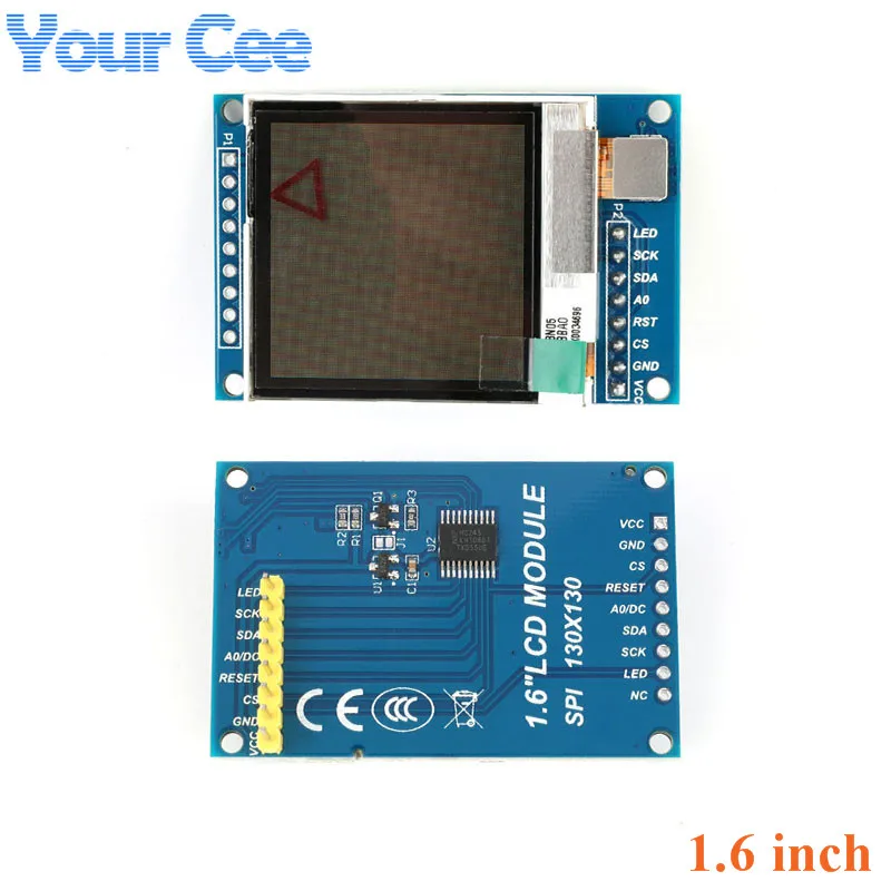 Последовательный ЖК дисплей 1 6 дюйма SPI TFT экран модуля 130*130 SSD1283 видимый под