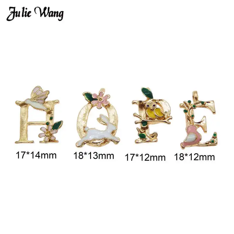 

Julie Wang Alloy Enamel Alphabet Letters Charm Hope Love Creative Pendant Festival Home Decor Hanging Craft Handmade Gifts