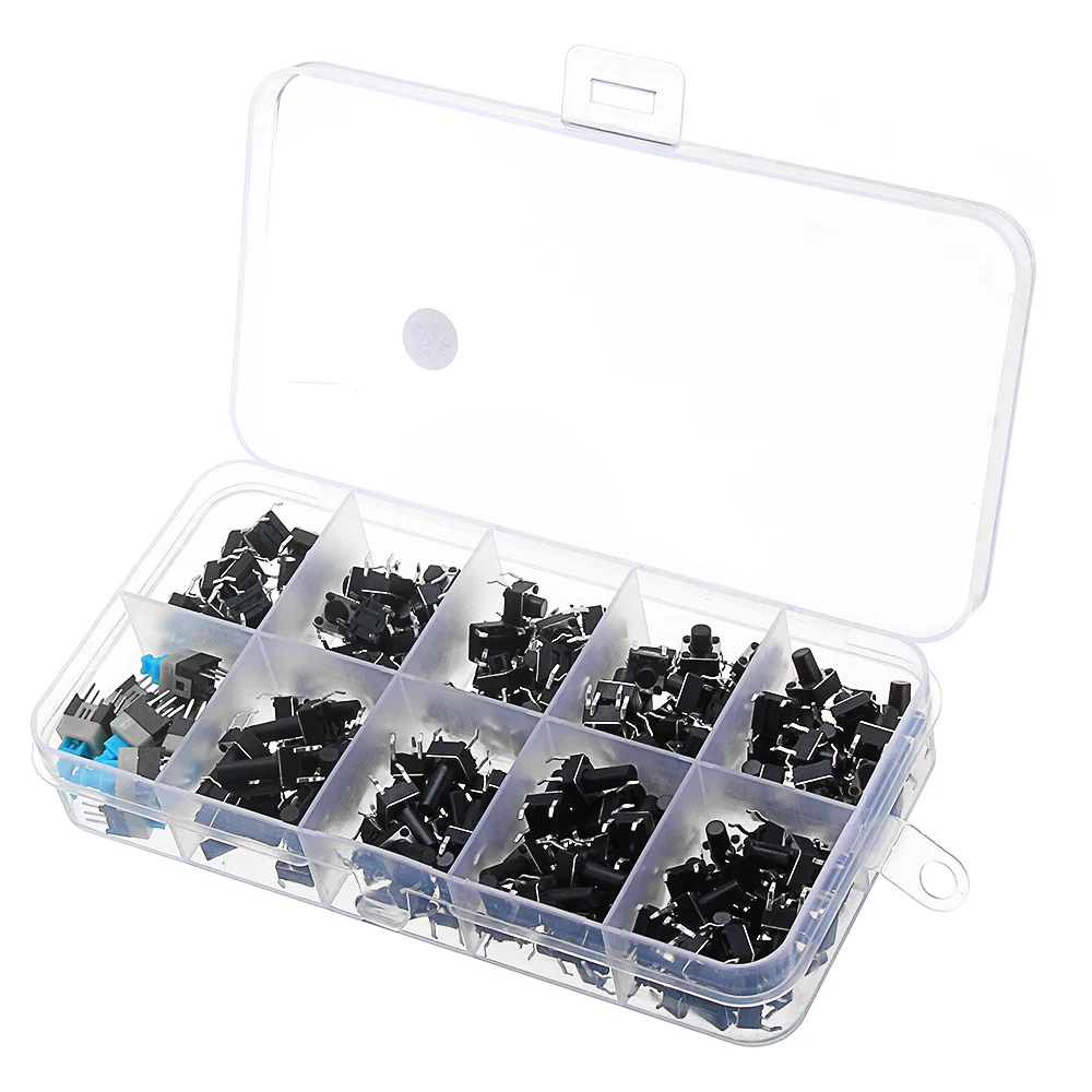 

180pcs Micro-Momentary Tactile Push Button Switch Tactile Push Button Switch Micro-Momentary Tact Assortment Kit Module