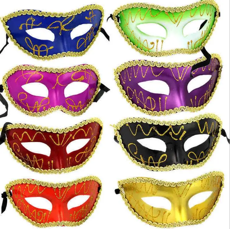 

Mask Venetian Masquerade Party Wedding Decoration Party fancy dress party mask of coloured drawing half a face mask HT40