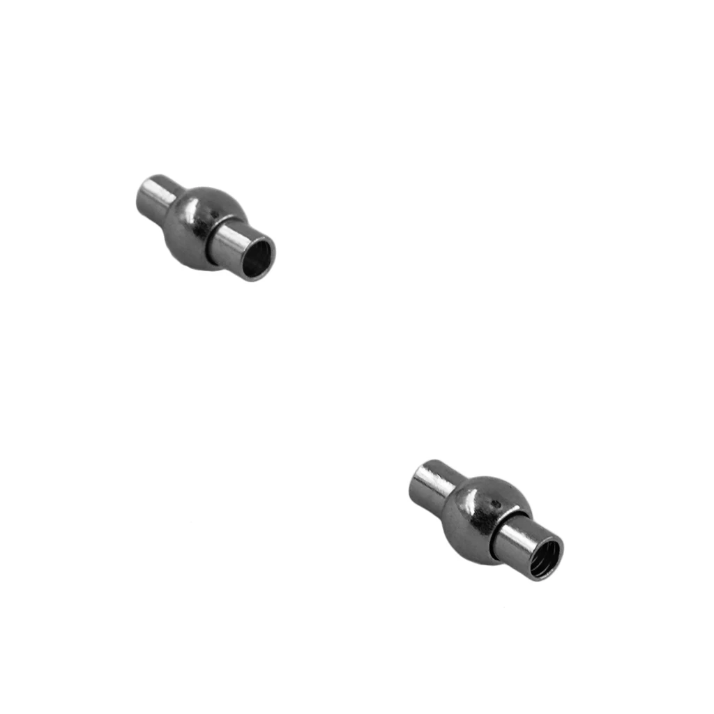 10Pcs Barrel Magnetic Clasps Glue-in Ends Jewelry DIY Making Findings Black