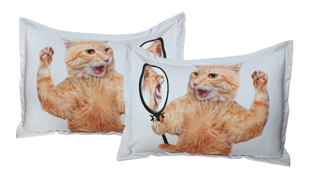 Jf098 Narcissique Chat Dans Son Miroir Lion 5 Pieces Drole Chat Imprime Ensemble De Couette Avec Remplissage Aliexpress Jf098 Narcissique Chat Dans Son Miroir Lion 5 Pieces Drole Chat Imprime Ensemble De Couette Avec Remplissage Aliexpress