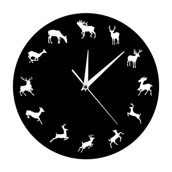

Wild Woodland Creatures Wall Decor Wild Animals Moose Wall Clock Wild and Free Deer Modern Wall Clock Deer Antlers Hunters Gift