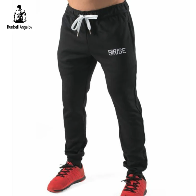Muscle Mens Fitness Casual Pants Slim Fit Bodybuilding