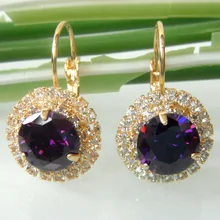 Navachi круглые синтез кубический циркон Желтый Кристалл Хооп Серьги SMT2675