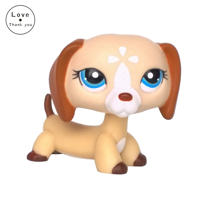 литл пет шоп лпс #1491 такса Белая колбасная собака с голубыми глазами ...