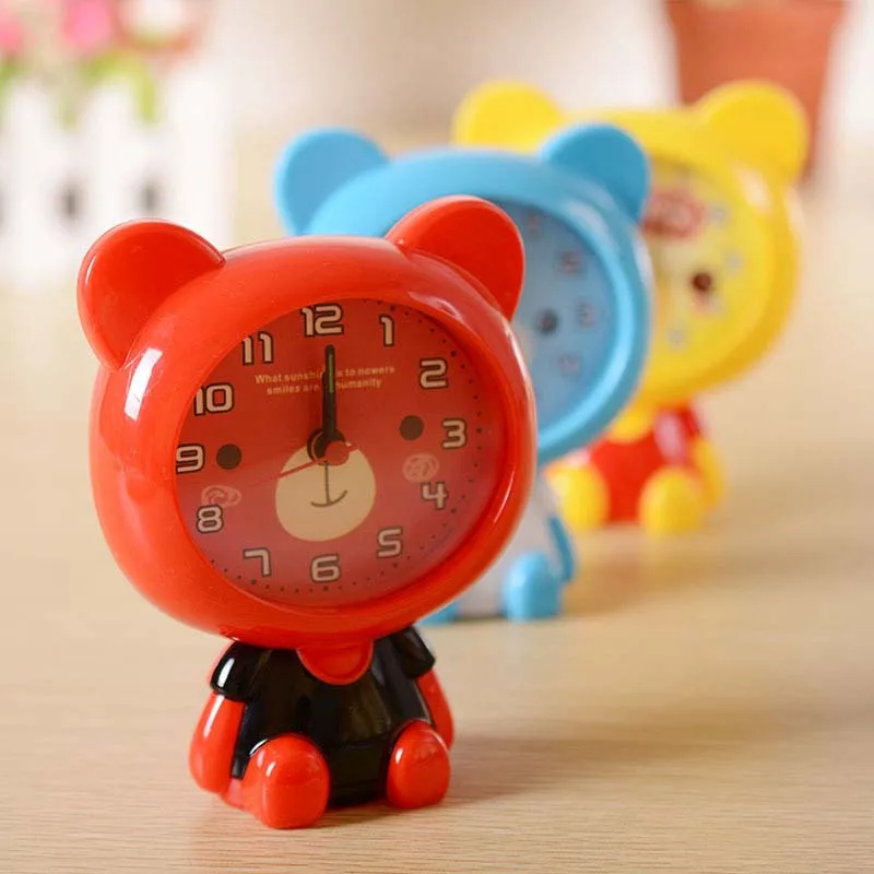 New Fashion Bear Needle Alarm Clock Home Portable Cute Mini Cartoon