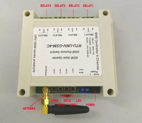4 канальный релейный модуль SMS вызов контроллер GSM пульт дистанционного управления GSM ворот SIM800C STM32F103CBT6 5-12 В 2G