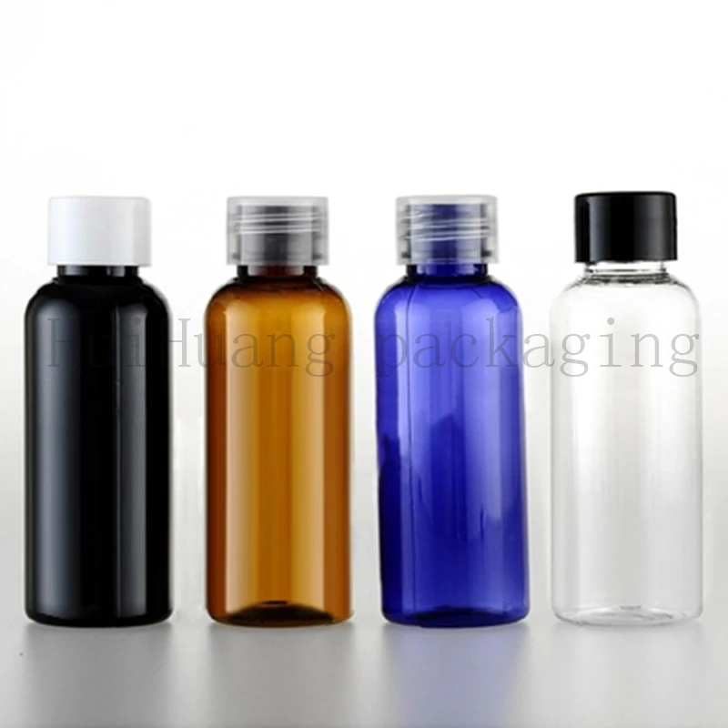 100pcs 50ml black empty small sample cosmetic bottles with screw cap