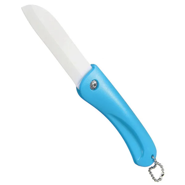 Pocket Pare Peel керамический кухонный фруктовый Складной Нож столовый нож для пикника коробка-сумка для обеда овощной резки ломтик брелок для кемпинга - Цвет: Blue