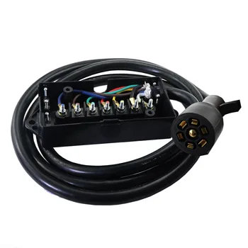 

7 Way 8FT Trailer Plug Cord RV Trailer Connector with 7 Pin Plug,Wiring Harness with Junction Box, Trailer Lights Wiring Kit