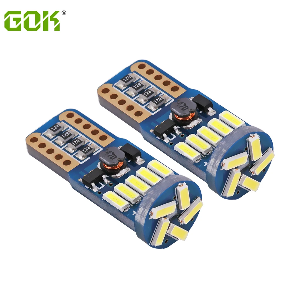 100pcs T10 led canbus T10 15led 4014 smd LED No OBC Error 194 168 W5W T10 15smd canbus non polarity LED Wedge bulb car-styling